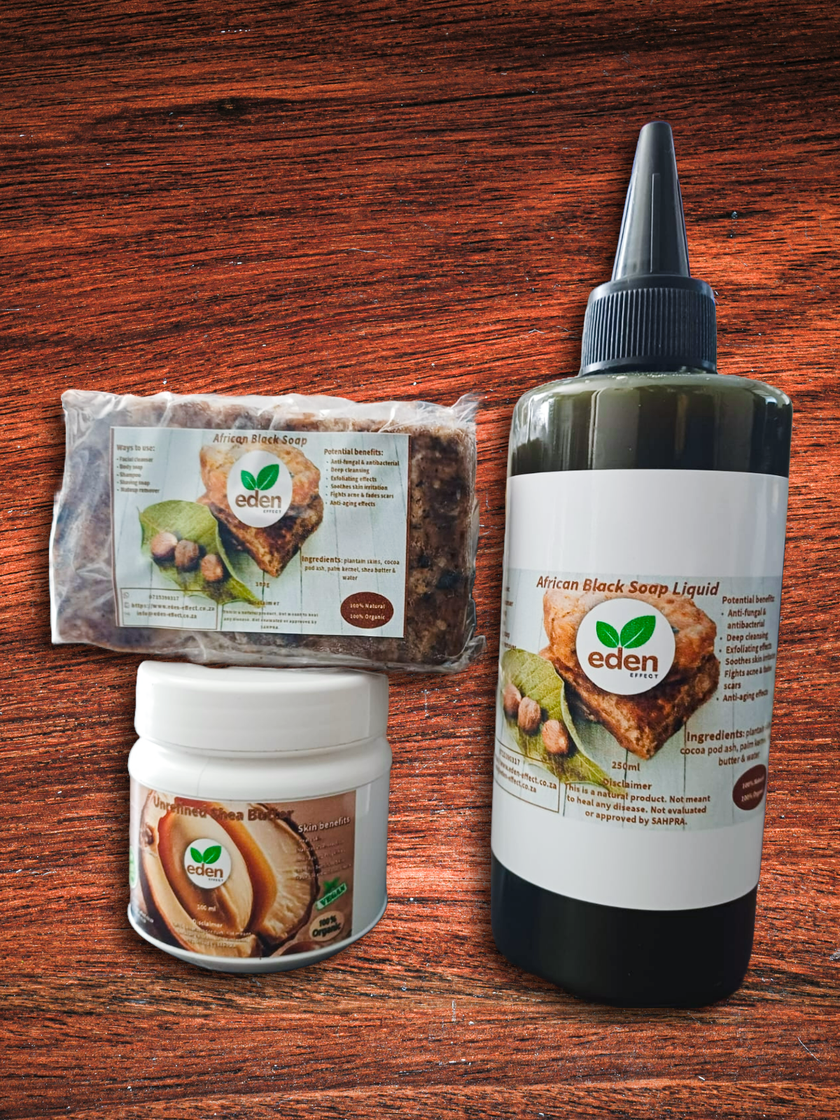 african black soap and unrefined shea butter